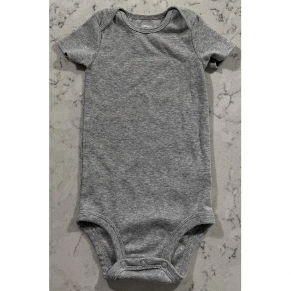 Carter's Baby Boy Bodysuit Gray Short Sleeve 18 Months Cotton Blend One Piece